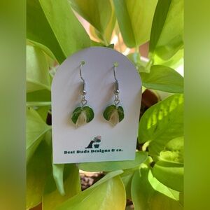 Green Leaf Earrings Manjula pothos